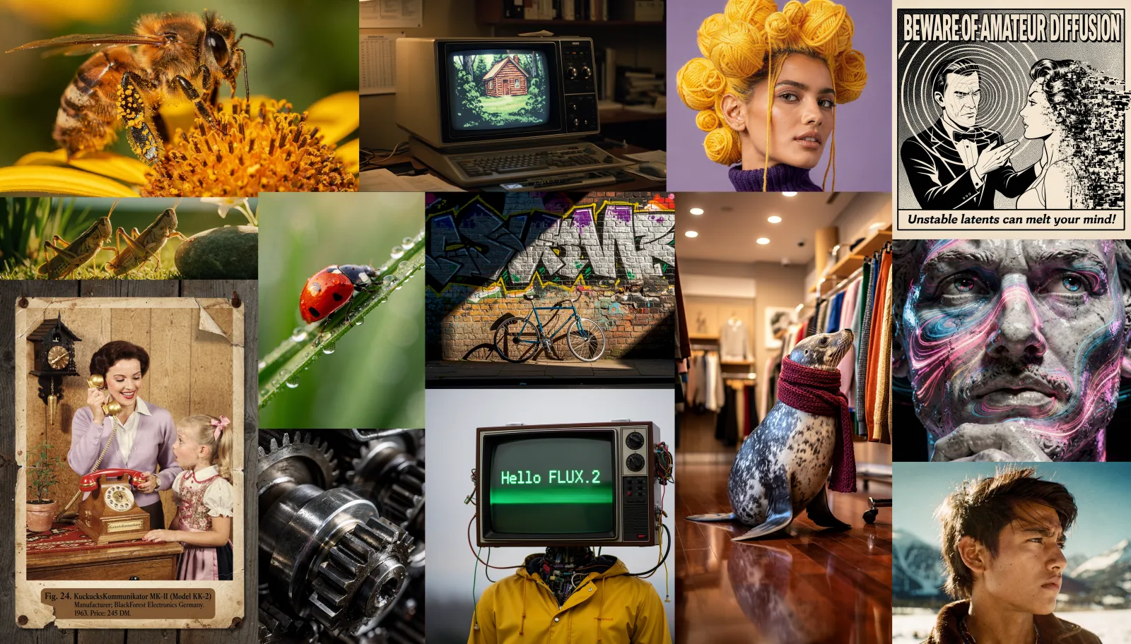 Further FLUX.2 samples spanning photography, illustration, and product shots.